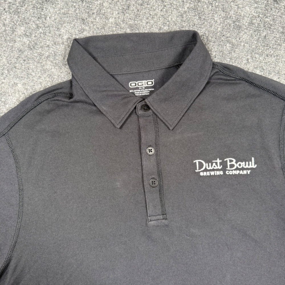 Dust Bowl Brewing Company Beer Polo Shirt Medium Short Sleeve‎ Black Ogio Men's
